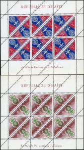 Haiti 486-488,C188-C190 sheets,MNH.Mi 697-702 klb.WHO drive against Malaria,1962