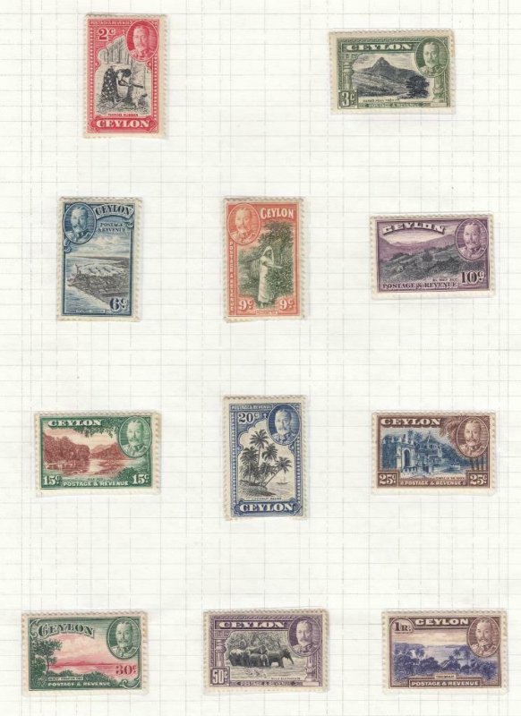 CEYLON # 264-274 VF-MXXXLH KGV ISSUES CAT VALIUE $150