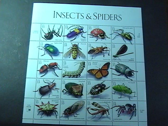 U.S.# 3351-MINT/NEVER HINGED--PANE OF 20---INSECTS & SPIDERS----1999