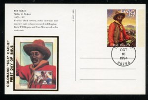 US UX184 Legends of West Bill Pickett UA Colorano post card Tuson PM