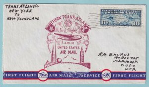 UNITED STATES FIRST FLIGHT NEW YORK TO NEWFOUNDLAND JUNE 27 1939 FAM 18 CV 234