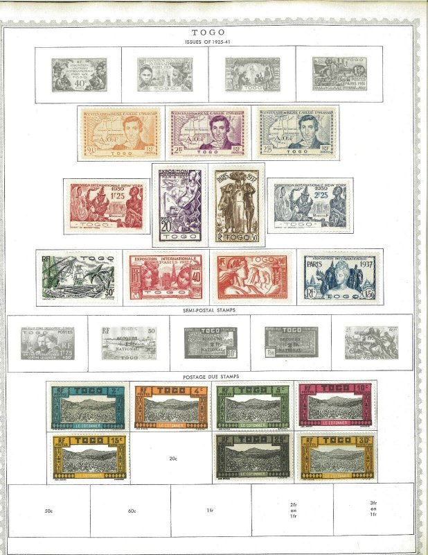 Togo 1916-1949 M &* U Hinged on Minkus Global Pages