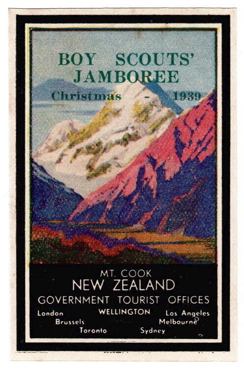 (I.B) New Zealand Cinderella : Boy Scouts Jamboree Overprint (1939)