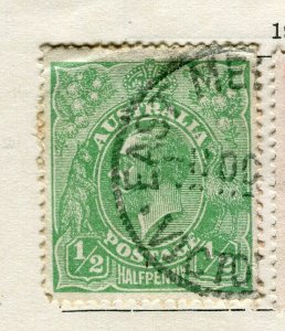 AUSTRALIA; 1915-20 early GV Head issue fine used 1/2d. value