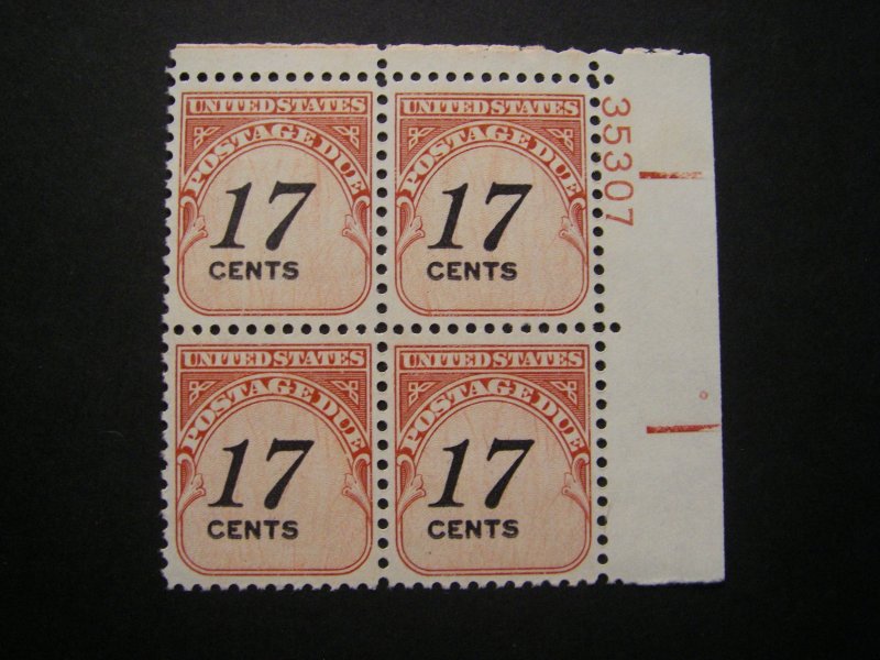 Scott J104, 17c Postage Due, PB4 #35307 UR, MNH Dull gum Beauty