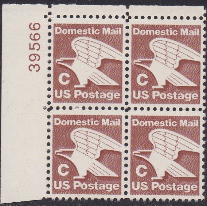 1946 Eagle Plate Block MNH