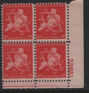 US, C38  ,  MNH , PLATE BLOCK,      NEW YORK CITY ISSUE