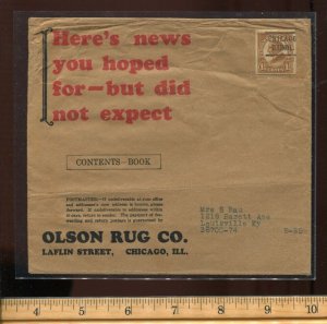 576 Schermack Used on Oversized Olson Rug Book Rate Mailer to Kentucky L1532B