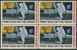 FIRST MAN ON THE MOON ~ NEIL ARMSTRONG ~ MOON LANDING ~ AIRMAIL #C076 4 STAMPS