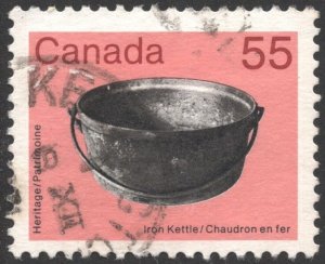 Canada SC#1082 55¢ Heritage Artifacts: Iron Kettle (1987) Used