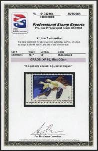 US Duck Stamp RW44 1977 XF 90 - Cert  MNH   S868