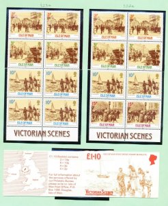 ISLE of MAN - # 334a. 334b, SB17 - MNH - Victorian Scenes - 1985 booklet --c