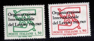 Italy Scott 1003-1004 MNH**  1969 ILO set