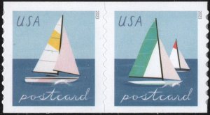 SC#5749-50 (Forever Postcard Rate) Sailboats Coil Pair (2023) SA