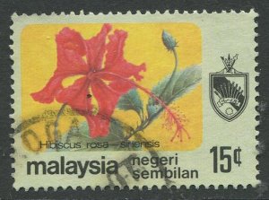 STAMP STATION PERTH Negri Sembilan #96 Flower Type & State Crest Used 1979