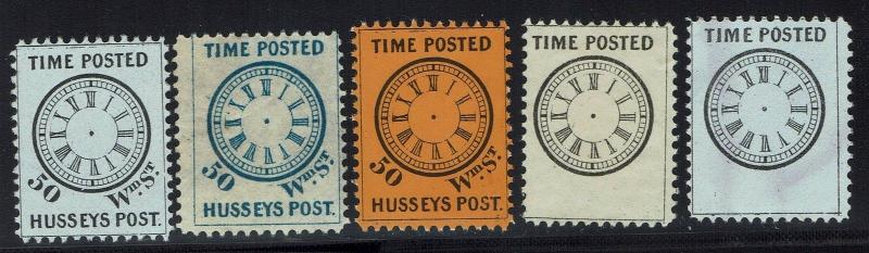 United States - Time Posted Husseys Post - 5 Stamps MNG - Lot 011016