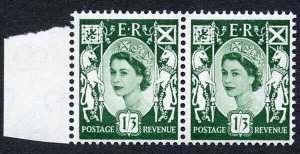 Scotland XS22 1/3 Green Crowns Wmk Cream Paper U/M Marginal Pair