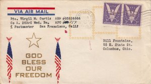 United States A.P.O.'s 3c Win the War (2) 1945 U.S. Army Postal Service B.P.O...