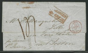 1846 Stampless to France, New York Forwarding, & 5 Other Postal Markings