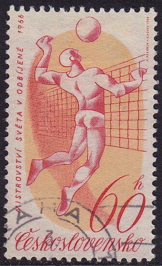 Czechoslovakia - 1966 - Scott #1369 - used - Sport Volleyball