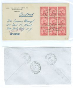 US 689 1930 Nine 2c Major General von Steuben/200th anniversary of his birthday paying first class delivery and registration on