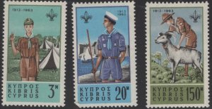 CYPRUS #224-6 MNH 1963