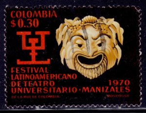 Colombia, 1970, Latin-American University, Mask, 30c, used**