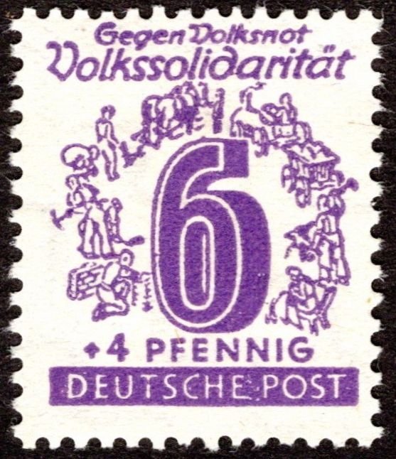 1946, Germany, West Saxony, 6+4pf, MH, Sc 14NB4