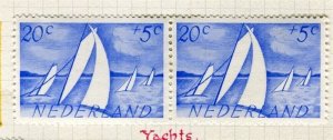 NETHERLANDS; 1949 early Social Fund issue Mint hinged Pair 20c.