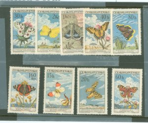 Czechoslovakia & Czech Republic #1082-90 Mint (NH) Single (Complete Set) (Butterflies)