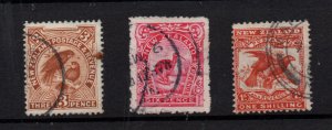 New Zealand 1908 3d 6d & 1/- SG383-385 fine used WS36622