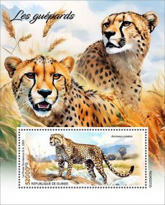 GUINEA - 2023 - Cheetahs - Perf Souv Sheet - Mint Never Hinged