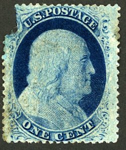 U.S. #24 MINT OG LH CORNER TEAR, INTERNAL TEAR