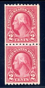 US SCOTT  #606a PAIR MINT-XF-OG-NH W/ PSE CERT RICH COLOR