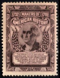 US Cinderella Makers of American History George Washington 1732-1799 MNH