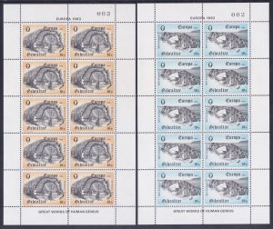 Gibraltar 447-48 MNH OG 1983 EUROPA Mini Sheets Very Fine