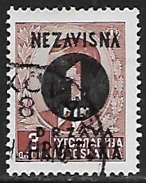 Croatia # 24 - Yugoslavian Stamp Overprinted - used.....{ZW1}