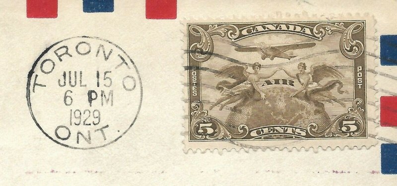 Doyle's_Stamps: Canada-US Post History: Toronto to Buffalo 1st Flight Cover