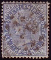 Straits Settlements SG#65 Used - 1882 5c.  - Queens, Numbers