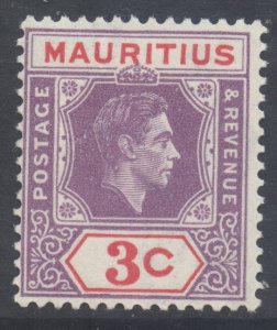 Mauritius Scott 212 - SG253, 1938 George VI 3c MH*