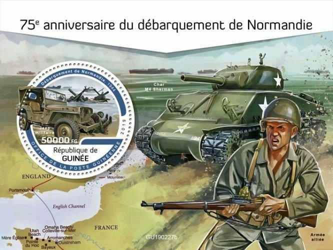 Z08 IMPERF GU190227b GUINEA (Guinee) 2019 Normandy landings MNH ** Postfrisch