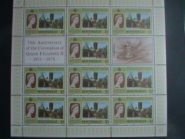 ​MONTSERRAT-1978 SC#387-25TH ANNIV: CORONATION OF QUEEN ELIZABETH II MNH SHEET