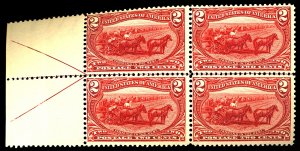 U.S. #286 MINT ARROW BLOCK OF 4 OG HR