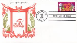 #3500 Year of the Snake Homespun FDC