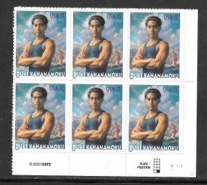 #3660 MNH Plate Block & Copy Block of 6