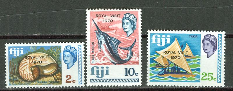 Fiji # 286-88 Royal Visit 1970 (3)  Mint NH