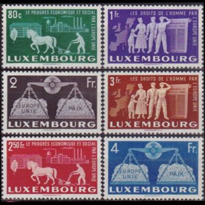 LUXEMBOURG 1951 - Scott# 272-7 United Europe Set of 6 LH