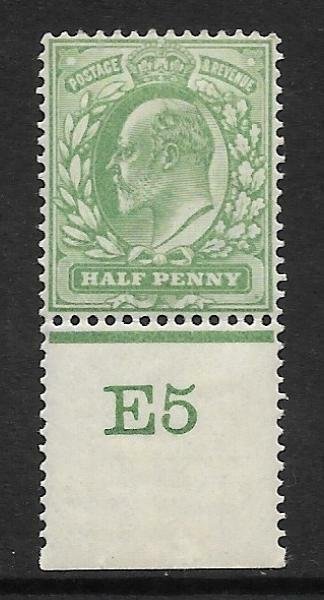 Sg 218 ½d Yellowish-Green Control E5 perf De La Rue MOUNTED MINT/MM