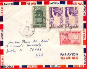 aa3562  - VIETNAM -  Postal History - AIRMAIL  COVER to the USA  1962