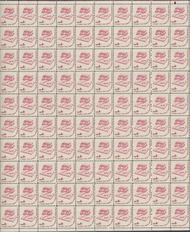 US # 1585  Books & Eyeglasses   Full sheet of 100  MNH